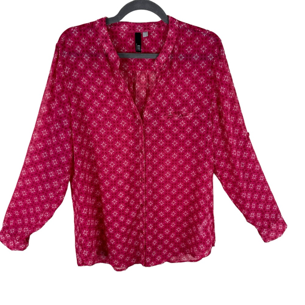 Kut from the Kloth Fuschia Deep Pink Blouse